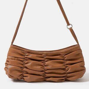 Fame Segmented Pleated Faux Leather Hand‎ Bag